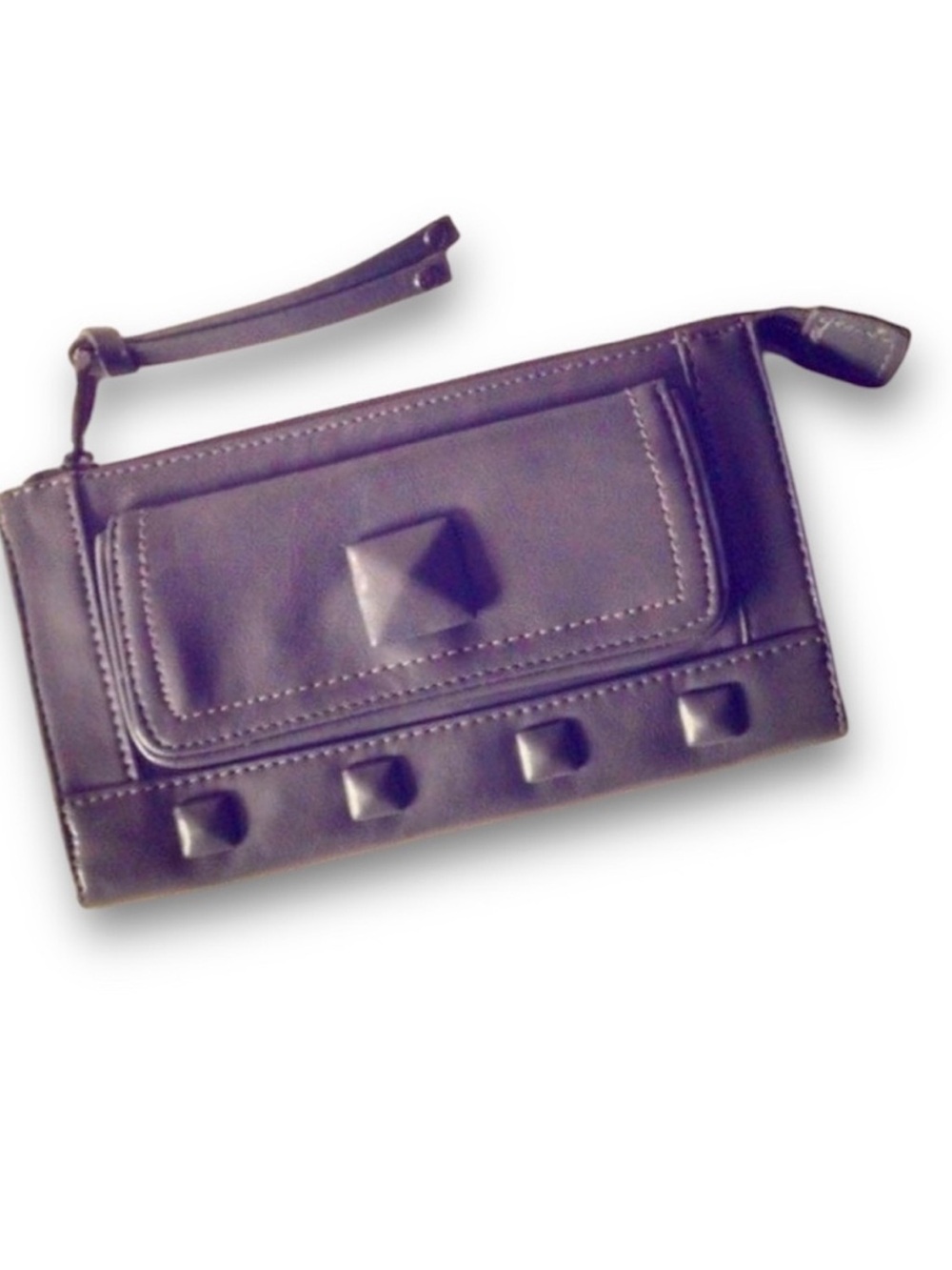 Grey studded purse/clutch. Cool!!